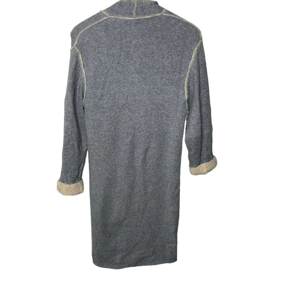 Anthropologie Moth Longline Open Front Cardigan Fur Lined Gray Womens S $200 - Picture 12 of 12